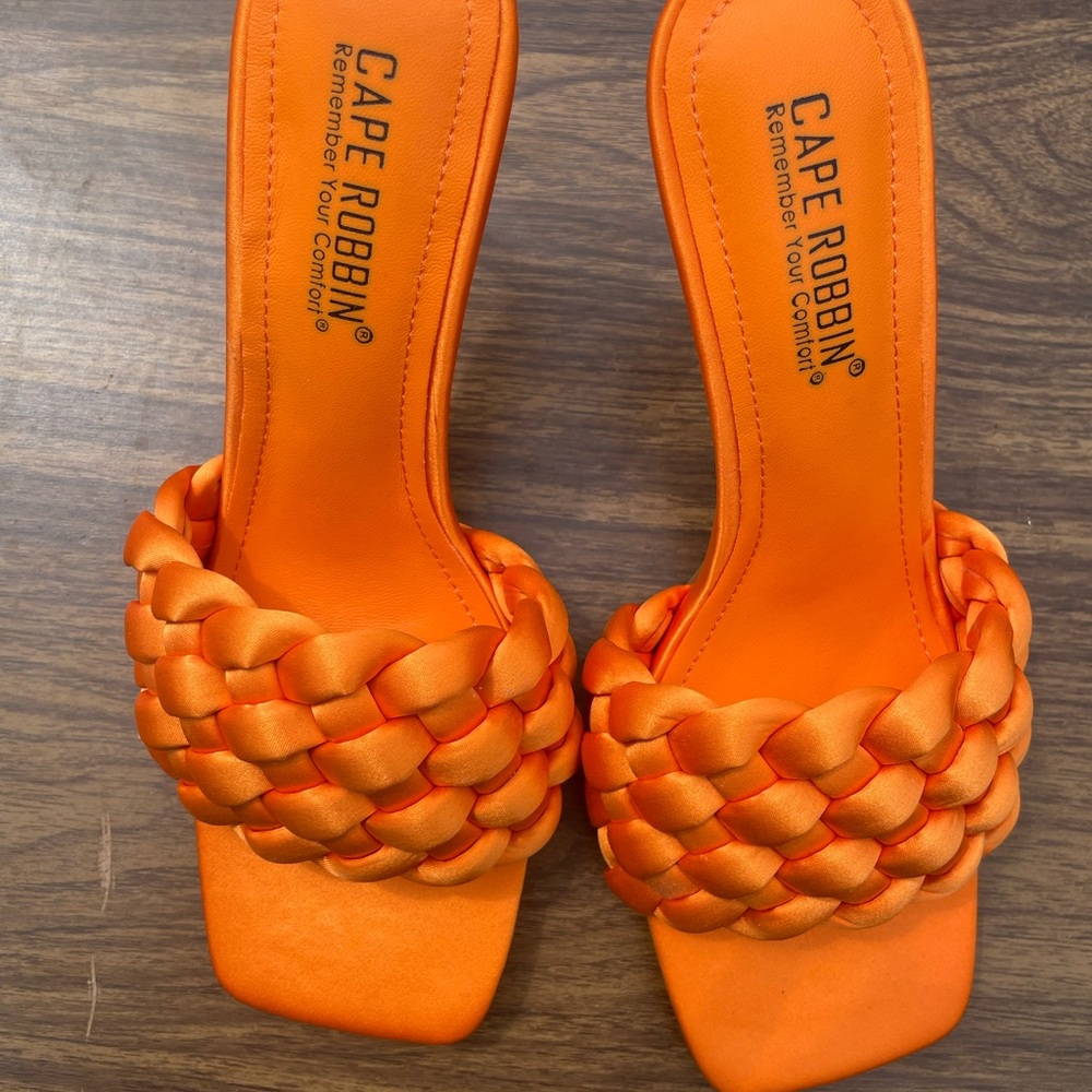 Cape Robbin Women's Orange Braided Sandals